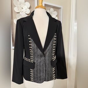 Black Blazer with Silver Accents